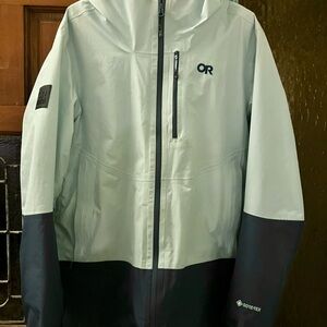Outdoor Research Mint & Navy Tungsten II Gore Tex Hooded Jacket